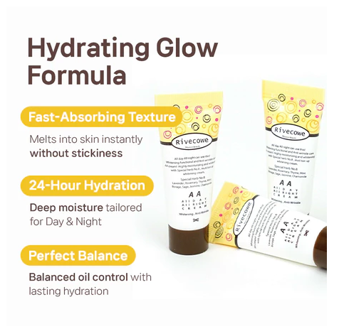 [Rivecowe] Essential All-Night Cream: 3-in-1 Makeup Base, Anti-Wrinkle & Brightening Primer. AA Cream 5ml* (5pcs)