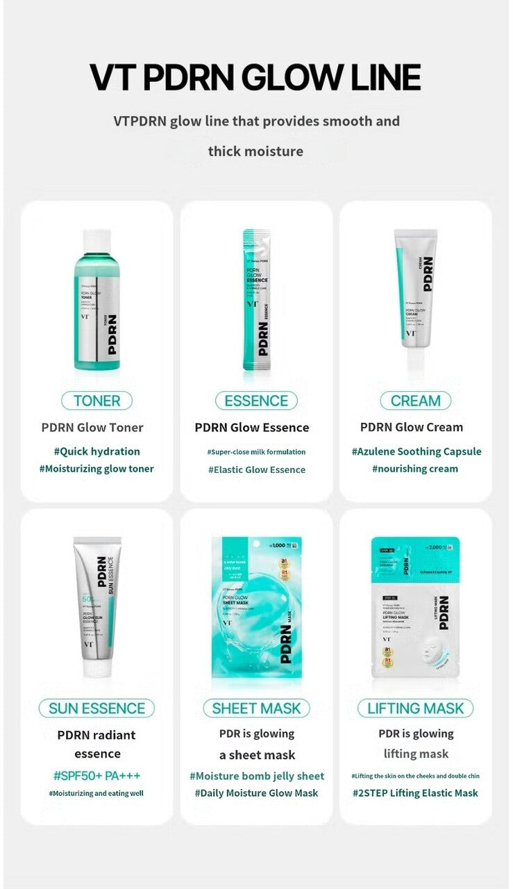 [Shopee Review] [Gift] [Set] VT Cosmetics PDRN Radiance Line (Sun Essence 50 ml + Essence 2 ml * 6 pieces + Cream 50 ml + Lifting Mask 1 sheet 27 g + Toner 200 ml + Sheet Mask 1 sheet 25 g)(10)
